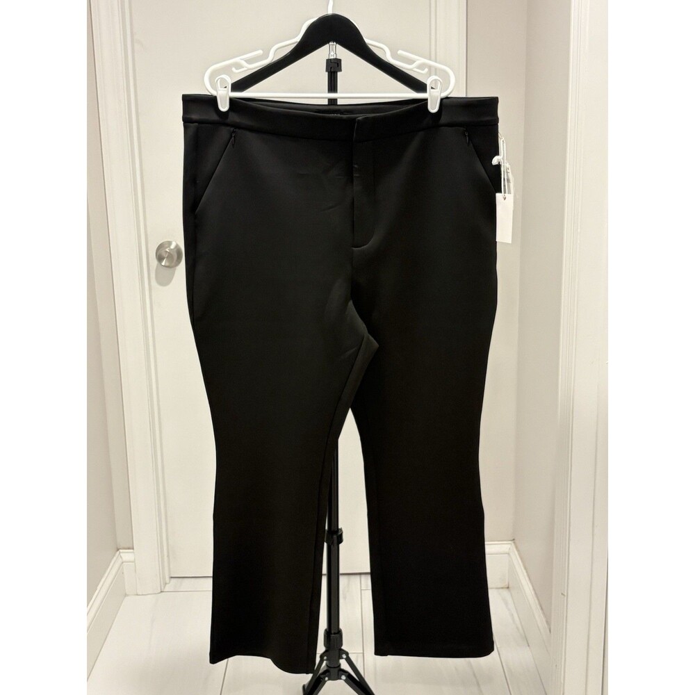 Good American Soft-Tech Classic Slim Boot Cut Pants Size 20 Black Pockets Plus
